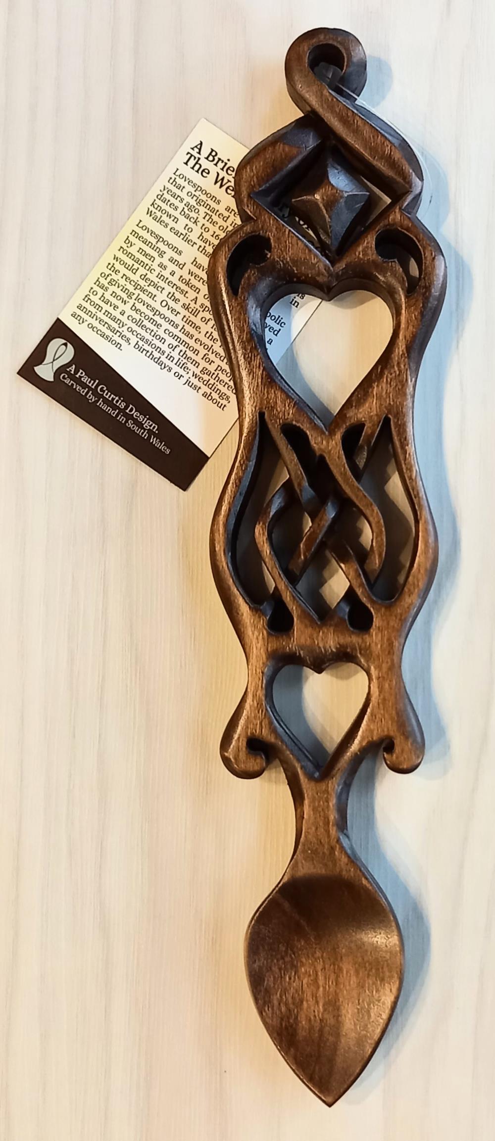 Hearts, Diamond & Celtic Knot Work Lovespoon