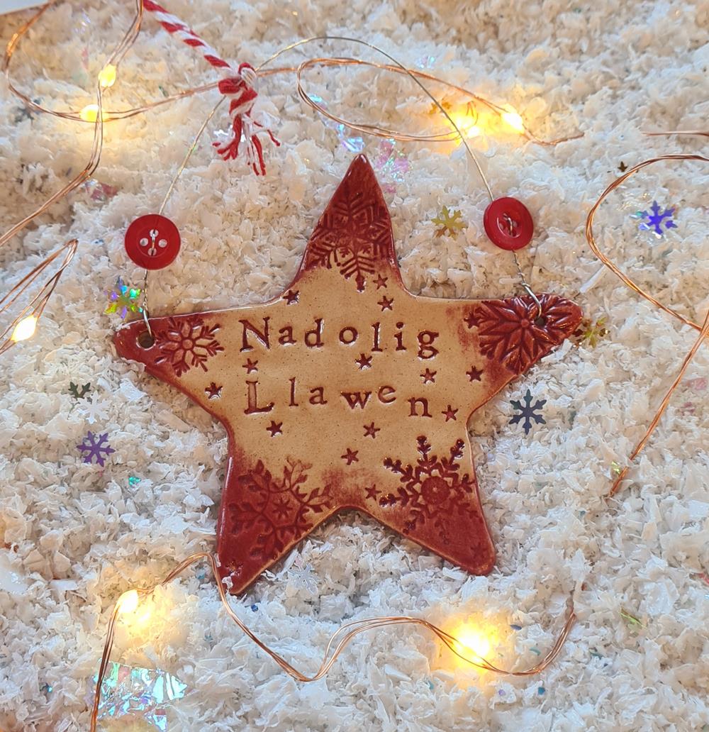 Nadolig Llawen Ceramic Star