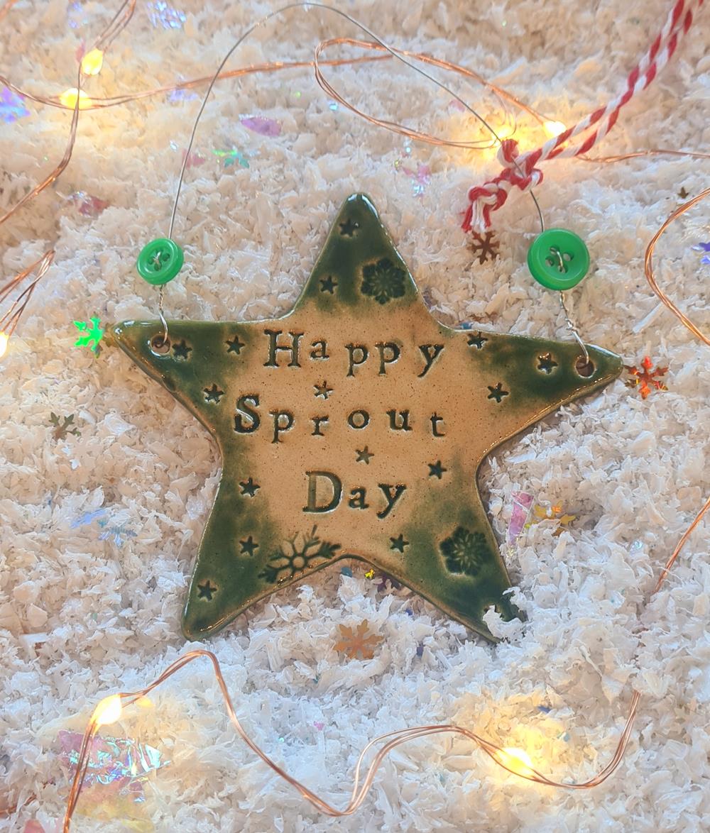 Happy Sprout Day Ceramic Star