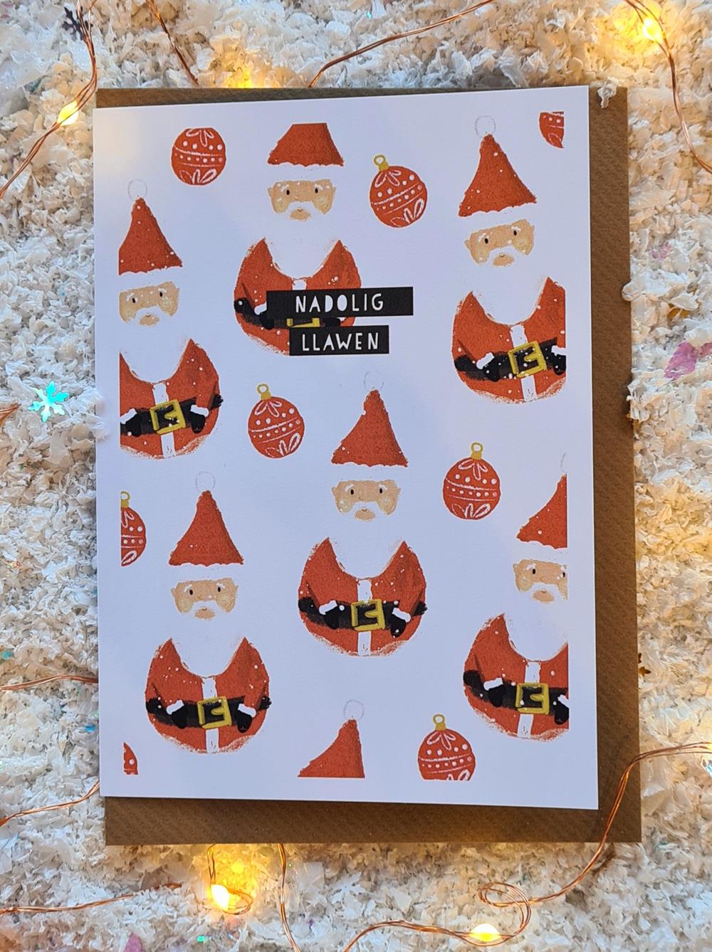 Nadolig Llawen Santa Card