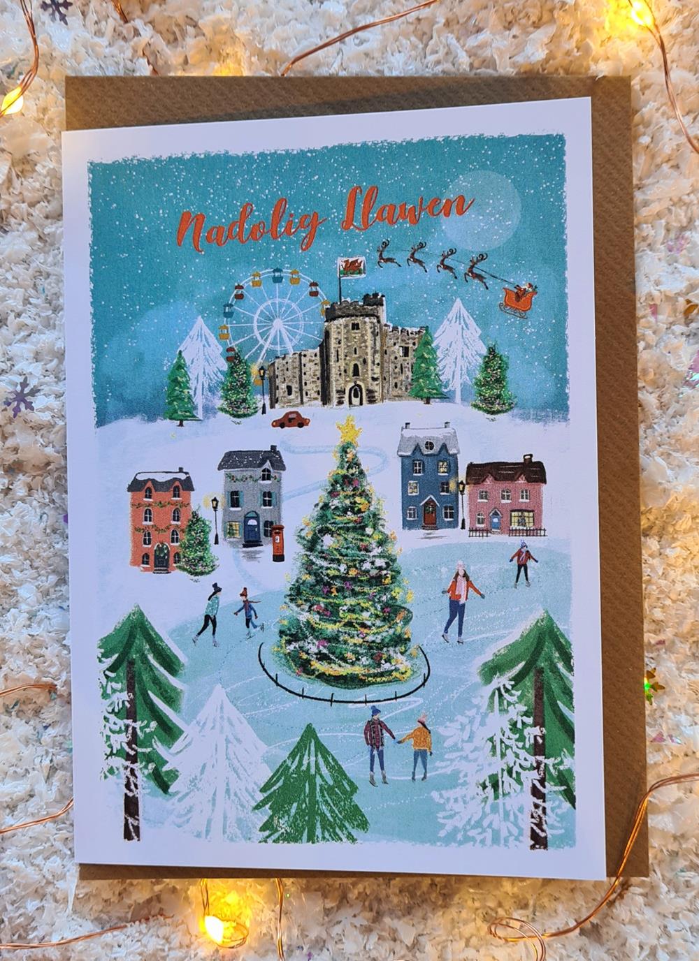 Wales Christmas Scene Card