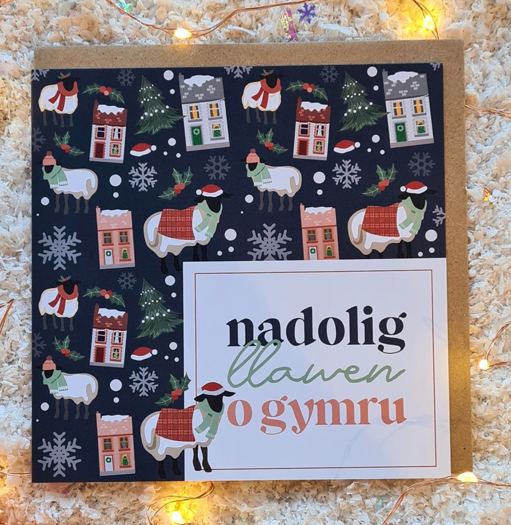 Nadolig Llawen o Gymru Card (Sheep)