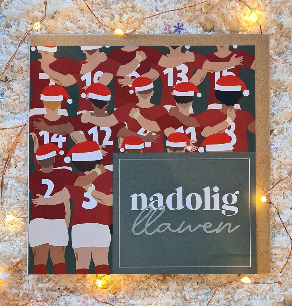 Nadolig Llawen Rugby Card