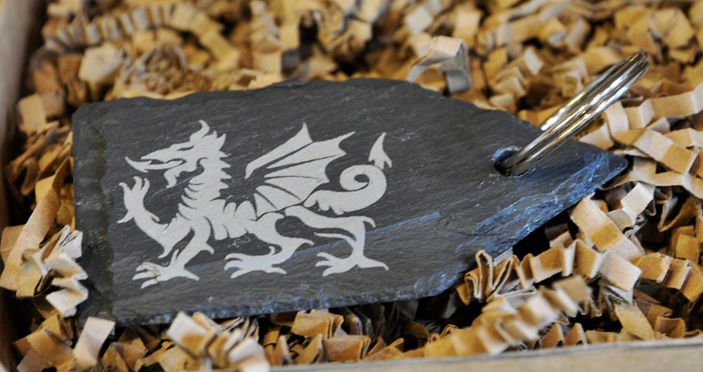Welsh Slate Dragon Keyring