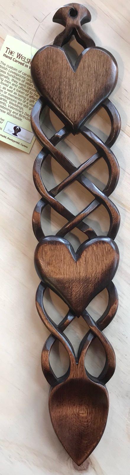 Large Double Heart & Twisted Stem Lovespoon
