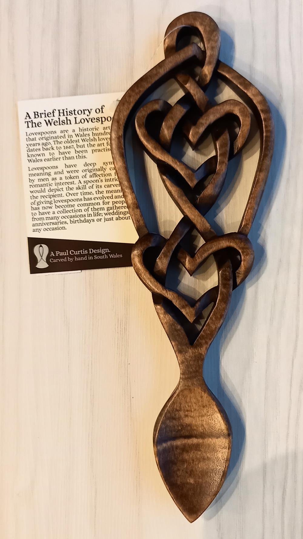 Two Hearts in Celtic Knot Work Lovespoon