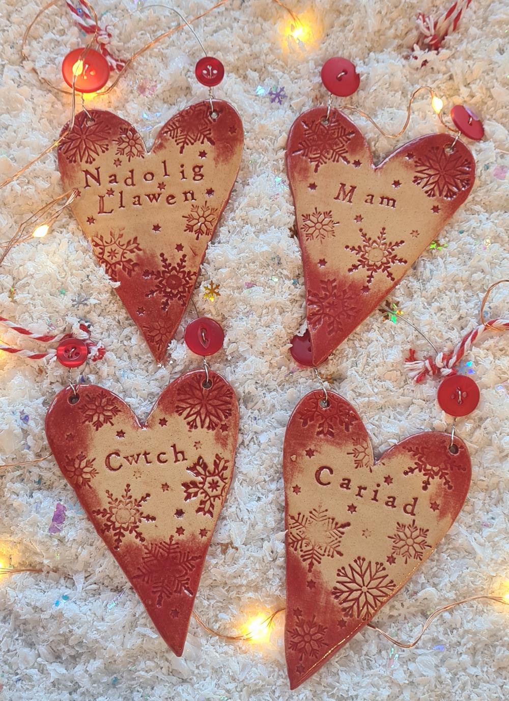 Christmas Tree Ceramic Heart
