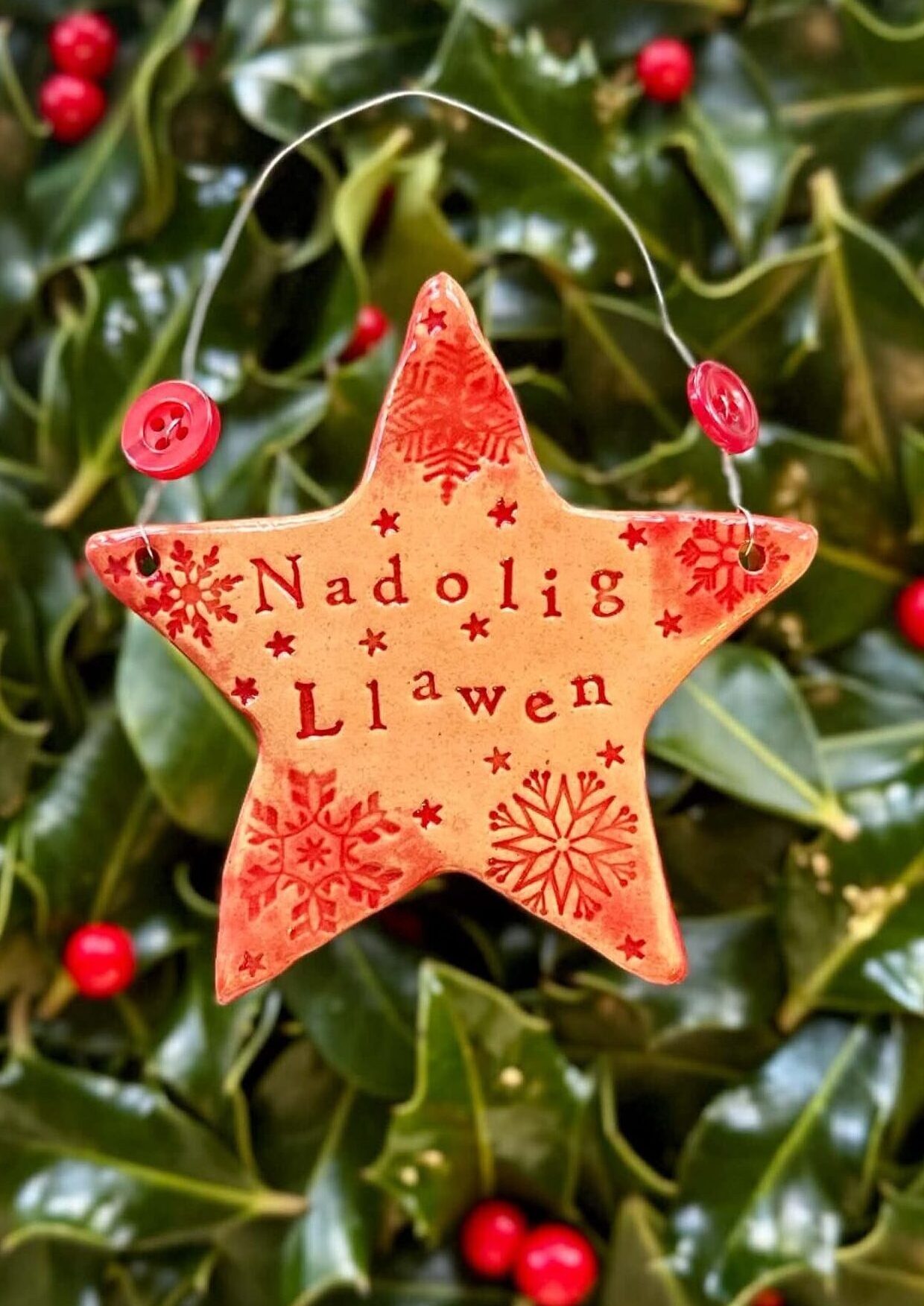 Nadolig Llawen Ceramic Star