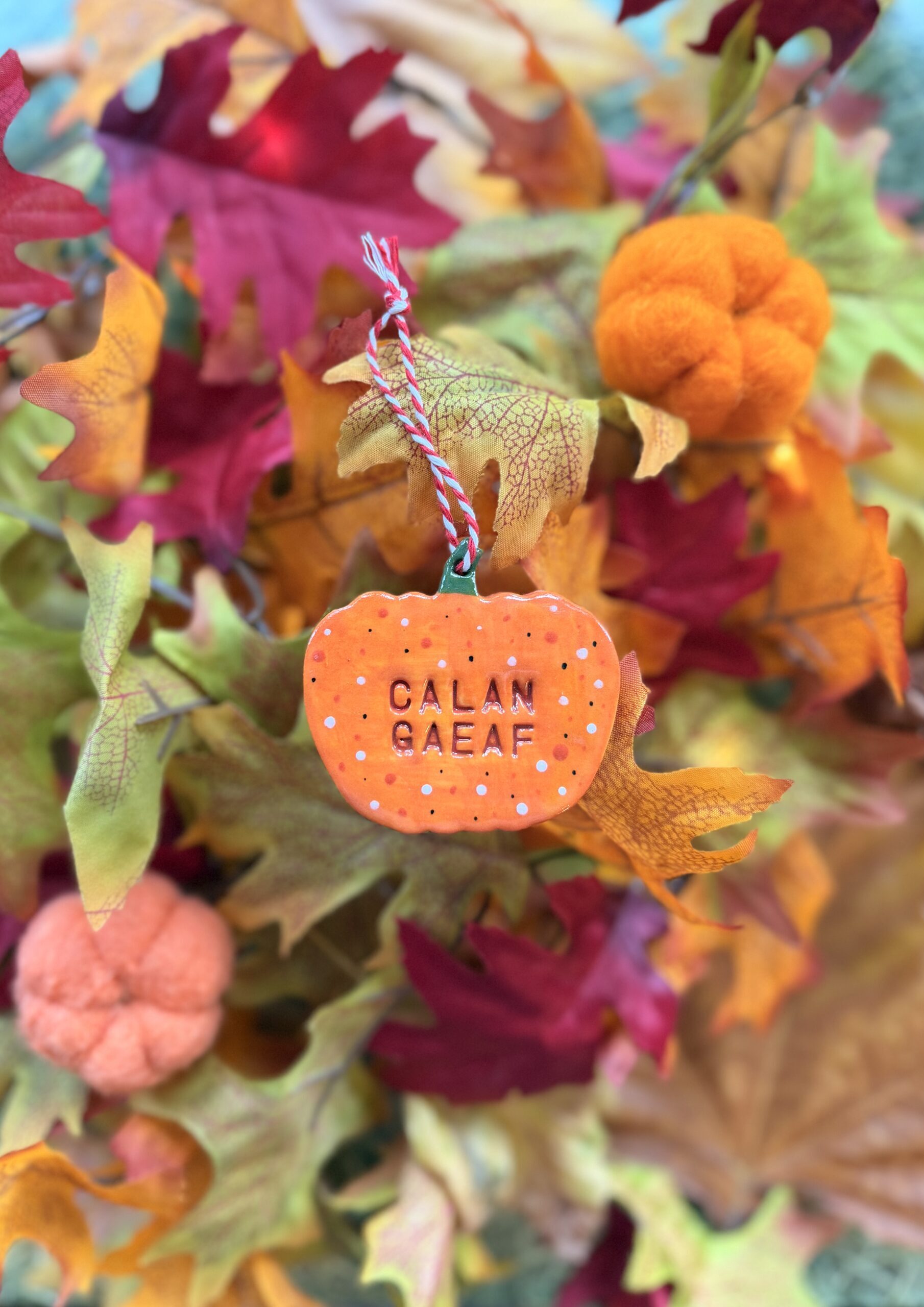 Pumpkin Calan Gaeaf Ceramic Decoration