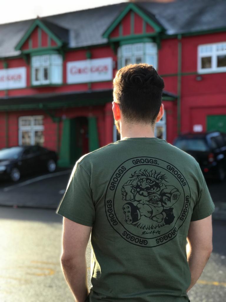 Grogg Retro Tee ~ Military Green - Image 2