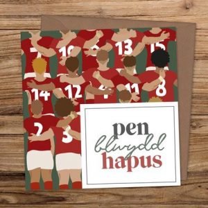 Penblwydd Hapus Rugby Card