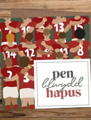 Penblwydd Hapus Rugby Card