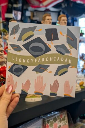 Llongyfarchiadau Graduation (Green/Blue) Card